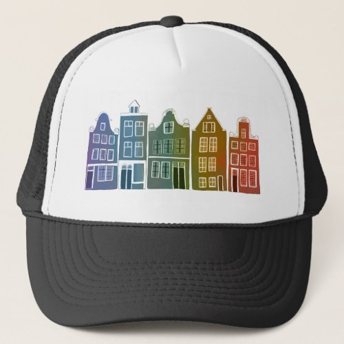 Canal House Rainbow Amsterdam Holland Dutch Travel Trucker Hat