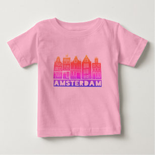Canal House Row Amsterdam Holland Dutch Colorful Baby T-Shirt