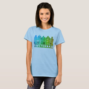 Canal House Row Amsterdam Holland Dutch Colorful T-Shirt