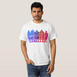 Canal House Row Amsterdam Holland Dutch Colorful T-Shirt