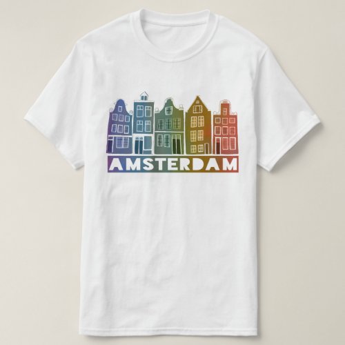 Canal House Row Amsterdam Holland Dutch Rainbow T_Shirt