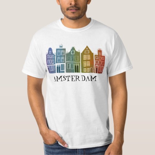 Canal House Row Amsterdam Holland Dutch Rainbow T_Shirt