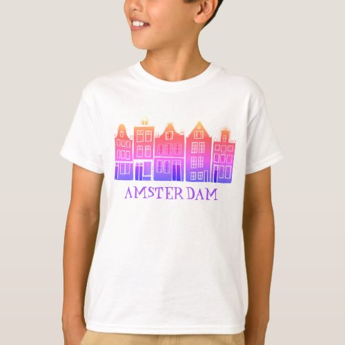 Canal House Row Amsterdam Holland Dutch Travel T_Shirt