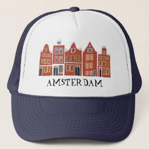 Canal House Row Amsterdam Holland Dutch Travel Trucker Hat