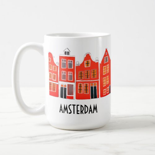 Canal Houses Row Amsterdam Holland Dutch Travel Coffee Mug