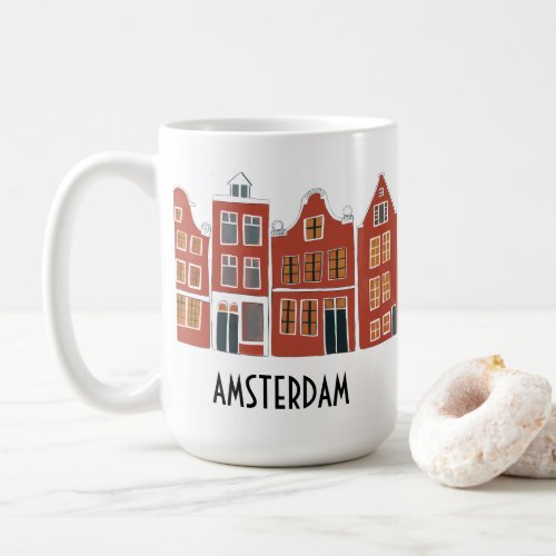 Canal Houses Row Amsterdam Holland Dutch Travel Coffee Mug