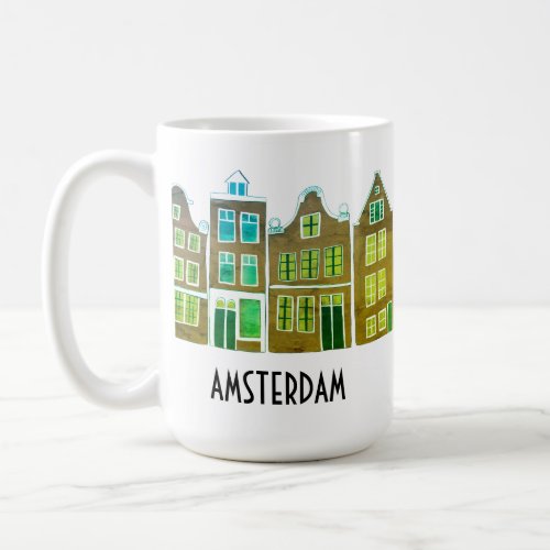 Canal Houses Row Amsterdam Holland Dutch Travel Coffee Mug