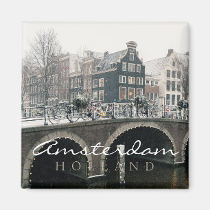 Canal in Amsterdam in winter Magnet
