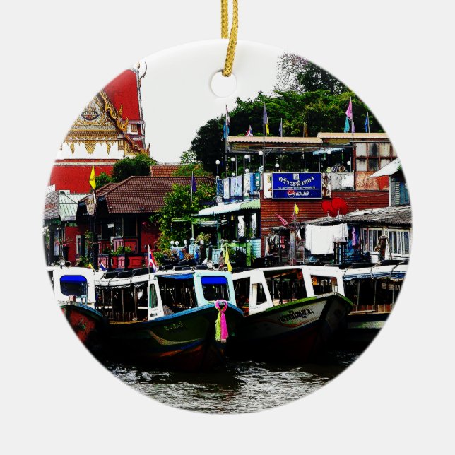 Canal In Bangkok Thailand Ceramic Ornament (Front)