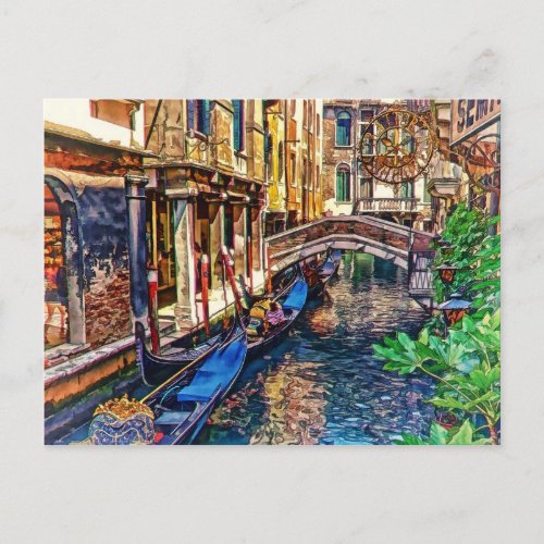 Canal in Venice Italy by Shawna Mac Postcard