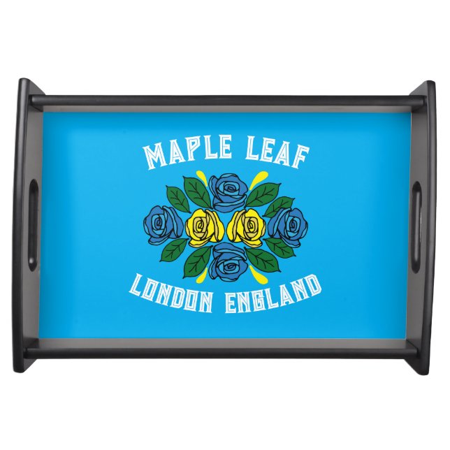 Canal Narrowboat Blue Roses Boat Name Serving Tray (Front)