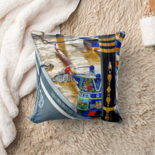 CANAL NARROWBOAT THROW PILLOW