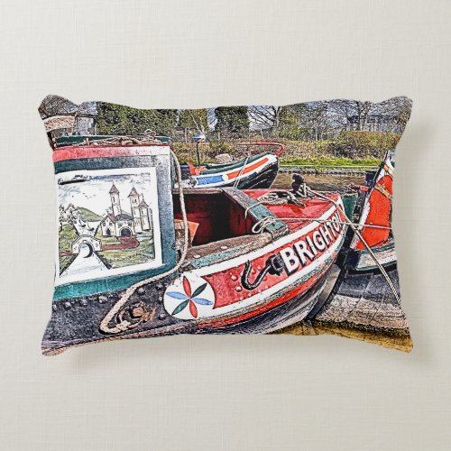 CANAL NARROWBOATS ACCENT PILLOW