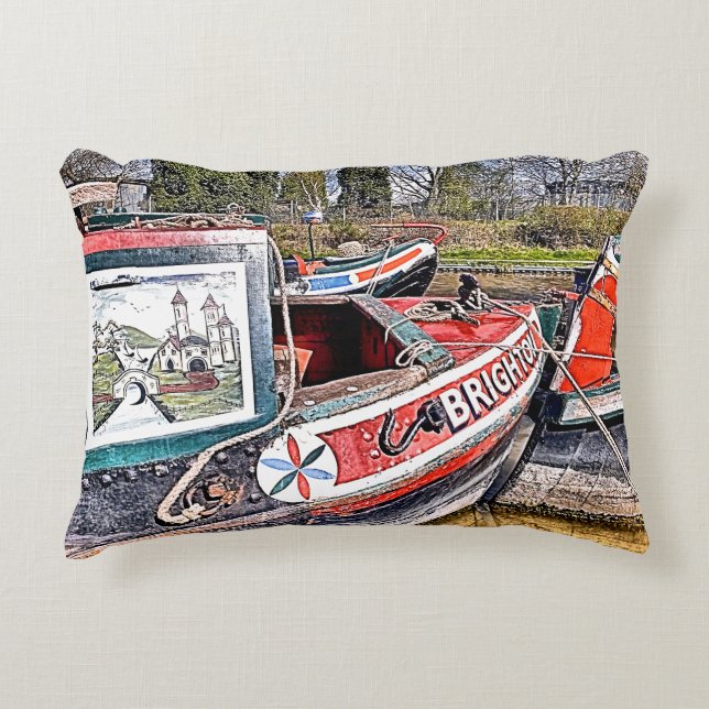 CANAL NARROWBOATS ACCENT PILLOW (Front)