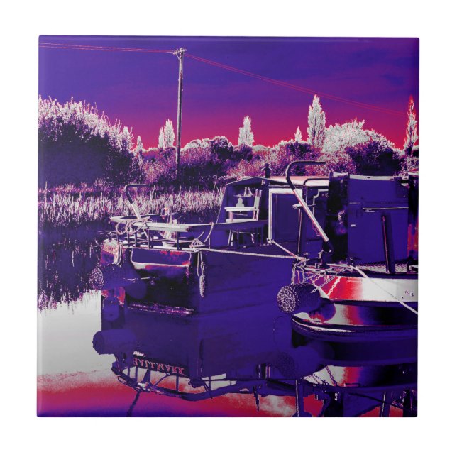 CANAL NARROWBOATS   CERAMIC TILE (Front)