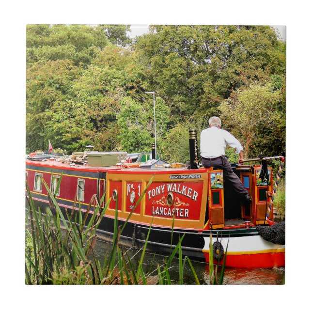 CANAL NARROWBOATS CERAMIC TILE (Front)