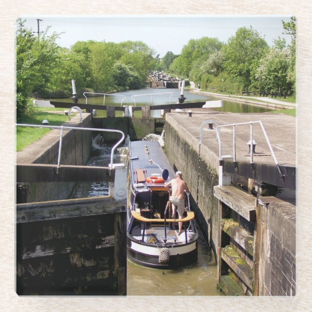 CANAL NARROWBOATS GLASS COASTER (Front)