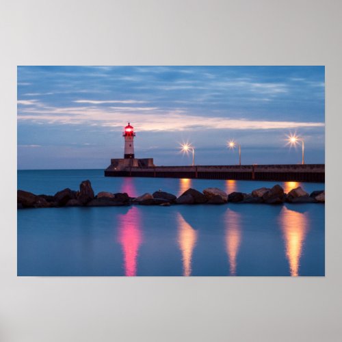 Canal Park Lighthouse at sunrise poster