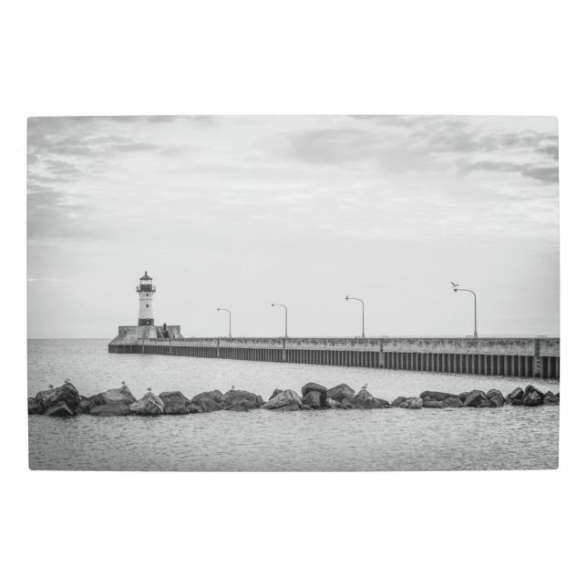Canal Park Lighthouse in Duluth, MN Metal Print (Front)
