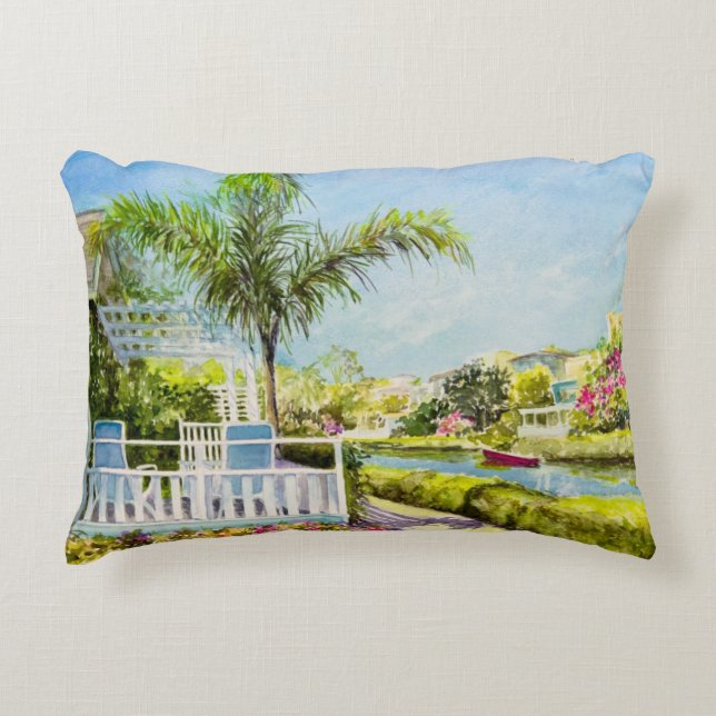 Canal Patio Decorative Pillow (Front)