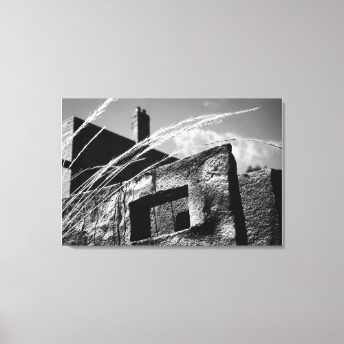 Canal side industrial area fine art canvas print