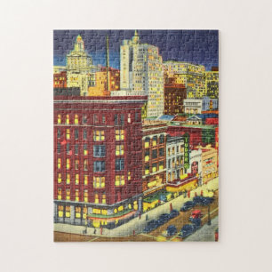 Canal Street at Night, New Orleans, Louisiana Jigsaw Puzzle