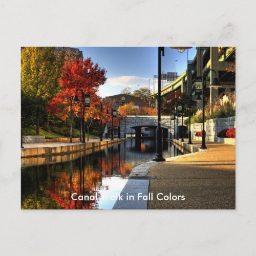 Canal Walk in Fall Colors Postcard