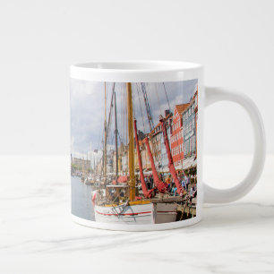 Canal with Boats Copenhagen Giant Coffee Mug
