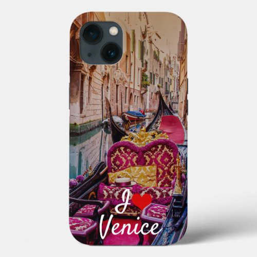 Canal with traditional gondola in Venice Italy iPhone 13 Case
