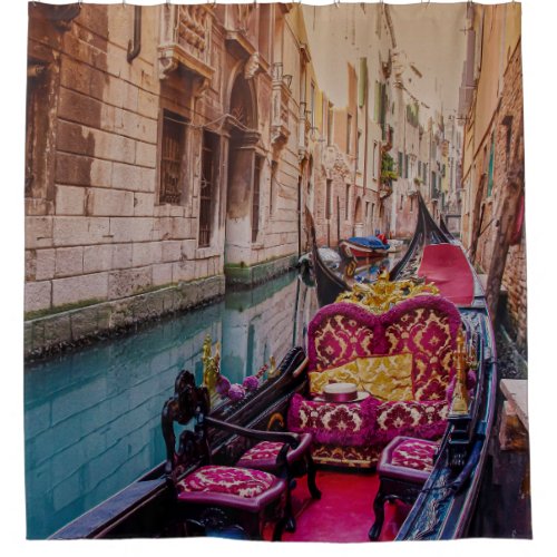 Canal with traditional gondola in Venice Italy Shower Curtain