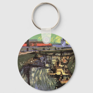 Canal with Women Washing by Vincent van Gogh Keychain