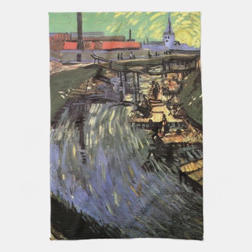 Canal with Women Washing by Vincent van Gogh Kitchen Towel