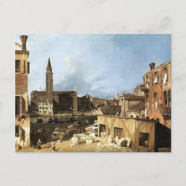 Canaletto,The Stonemason's Yard. Postcard (Front)