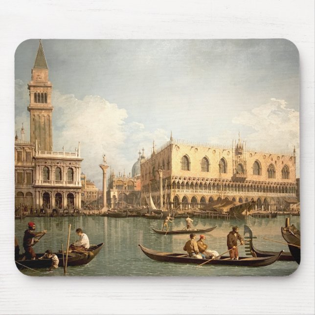 Canaletto - View of the basin of San Marco Venice Mouse Pad (Front)