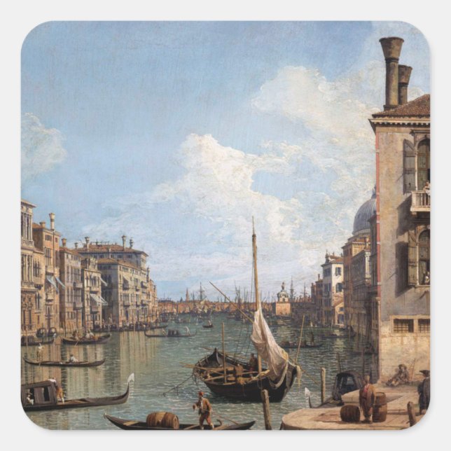 Canaletto View of the Grand Canal     Square Sticker (Front)