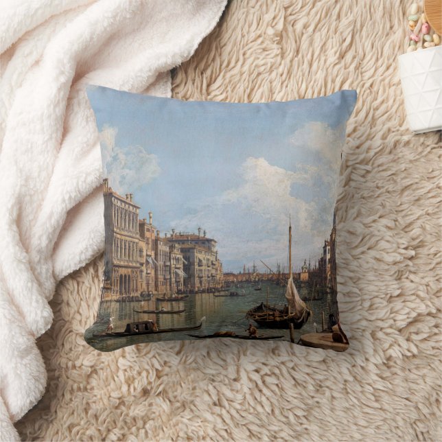 Canaletto View of the Grand Canal  Throw Pillow (Blanket)