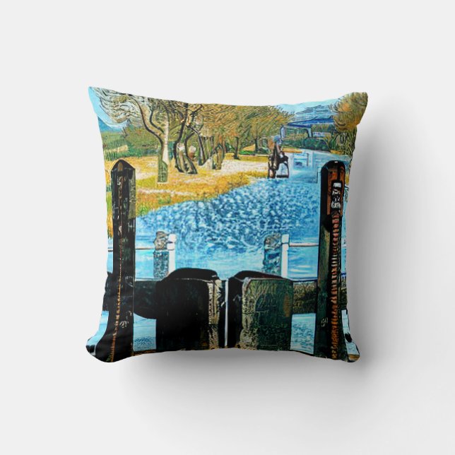 CANALS AND NARROWBOATS THROW PILLOW (Front)