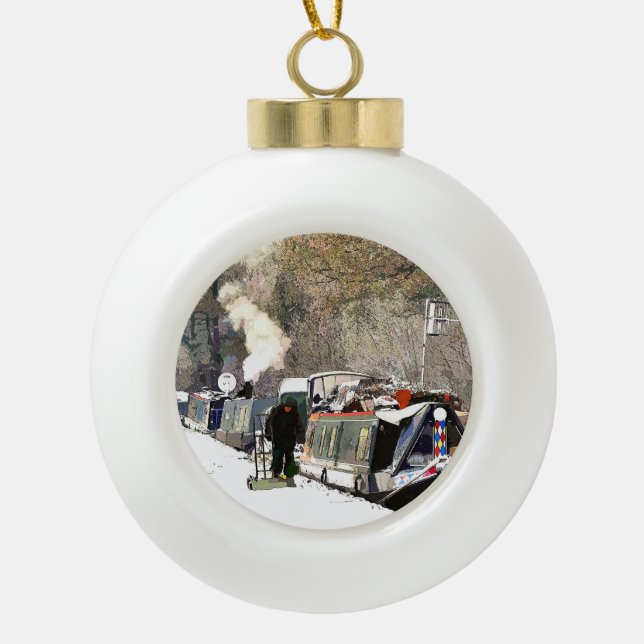 CANALS CERAMIC BALL CHRISTMAS ORNAMENT (Front)