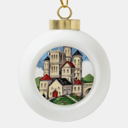 CANALS CERAMIC BALL CHRISTMAS ORNAMENT