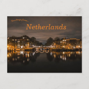 Canals in Amsterdam Netherlands Postcard