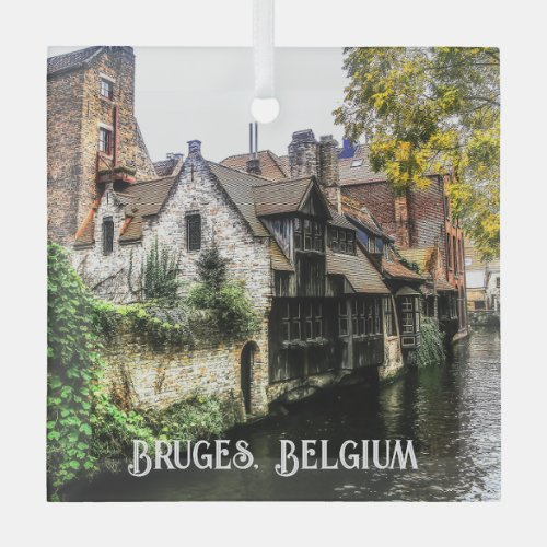 Canals of Bruges Glass Ornament
