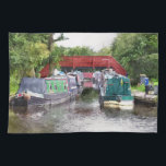 CANALS TOWEL<br><div class="desc">Canal boats, known in the UK as narrowboats, were originally used to transport goods around the country. They are now used mainly for leisure and attract people from all over the world to enjoy our rural countryside. These boats look very pretty with their brightly colored cabins, traditionally blue, red or...</div>
