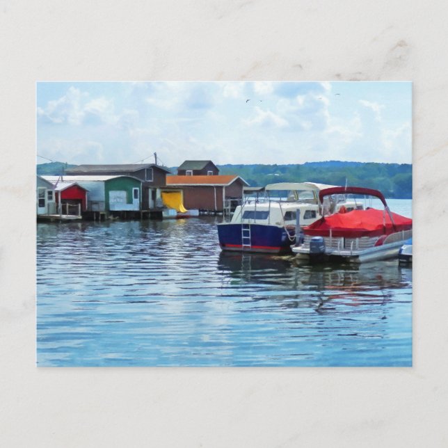 Canandaigua Fishing Shacks Postcard (Front)