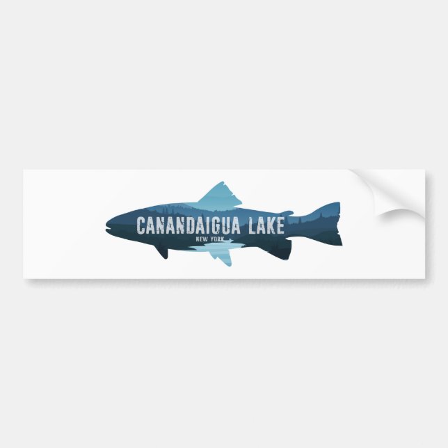 Canandaigua Lake New York Fish Bumper Sticker (Front)