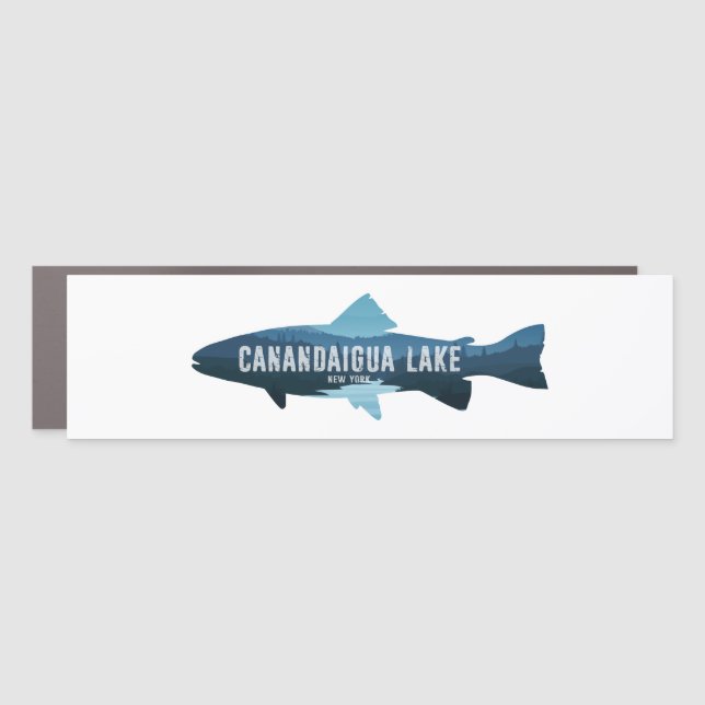 Canandaigua Lake New York Fish Car Magnet (Front)