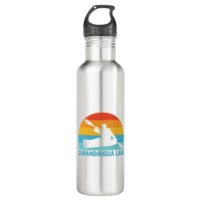 Canandaigua Lake New York Kayak Stainless Steel Water Bottle (Front)