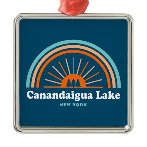 Canandaigua Lake New York Rainbow Metal Ornament