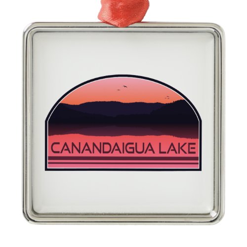 Canandaigua Lake New York Red Sunrise Metal Ornament