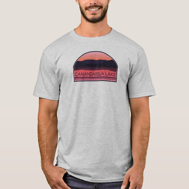 Canandaigua Lake New York Red Sunrise T-Shirt (Front)