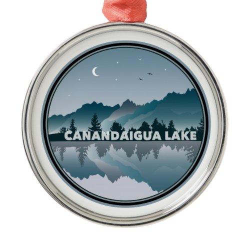 Canandaigua Lake New York Reflection Metal Ornament